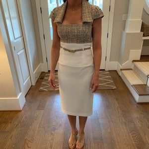 Black Halo Jackie -o tweed dress